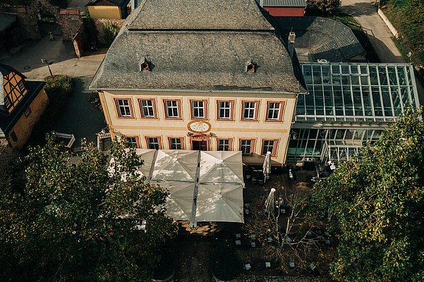 Schloss Vollrads Gutsrestaurant Drohnenansicht